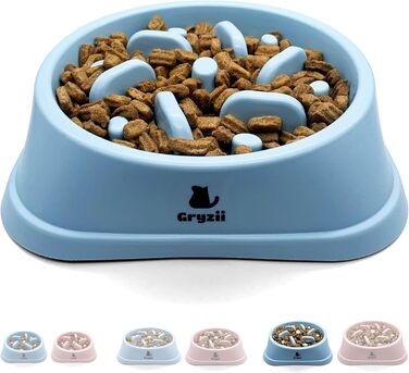 Миска для собак великих порід, Slow Feeder, антишвидке поглинання, для здорового харчування, проти блювоти, нековзна, блакитна