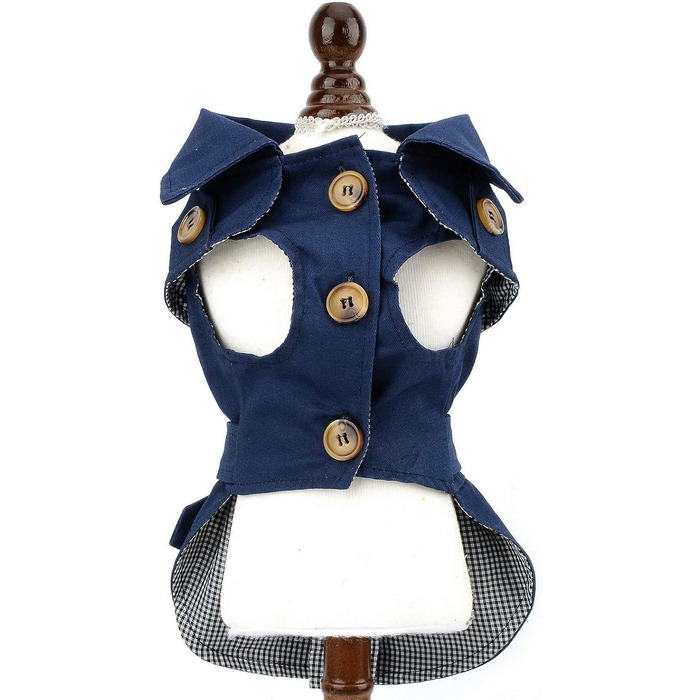 Тренч для собак, дівчаток та хлопчиків, водонепроникний, модний, з поясом, верхній одяг для осені та зими, одяг для цуценят, чихуахуа, йоркширського тер'єра, хакі, розмір XL, блакитний