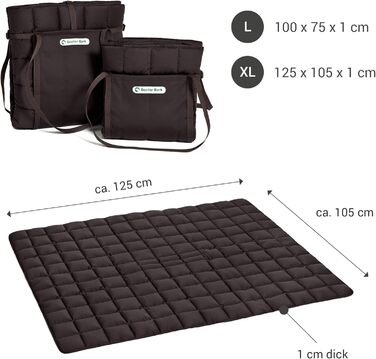 Сумка для подорожей з собакою Doctor Bark: зручна сумка-коврик для власника та улюбленця, підходить для алергіків, прання до 95°C, розміри: X-Large, колір: коричневий