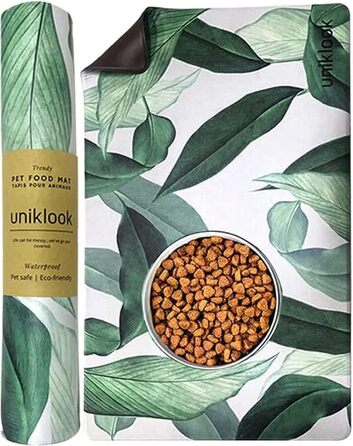 Uniklook екологічний килимок для корму собак і котів, водонепроникний, нетоксичний, легкий у догляді, сучасний дизайн, 41,9×71,1 см