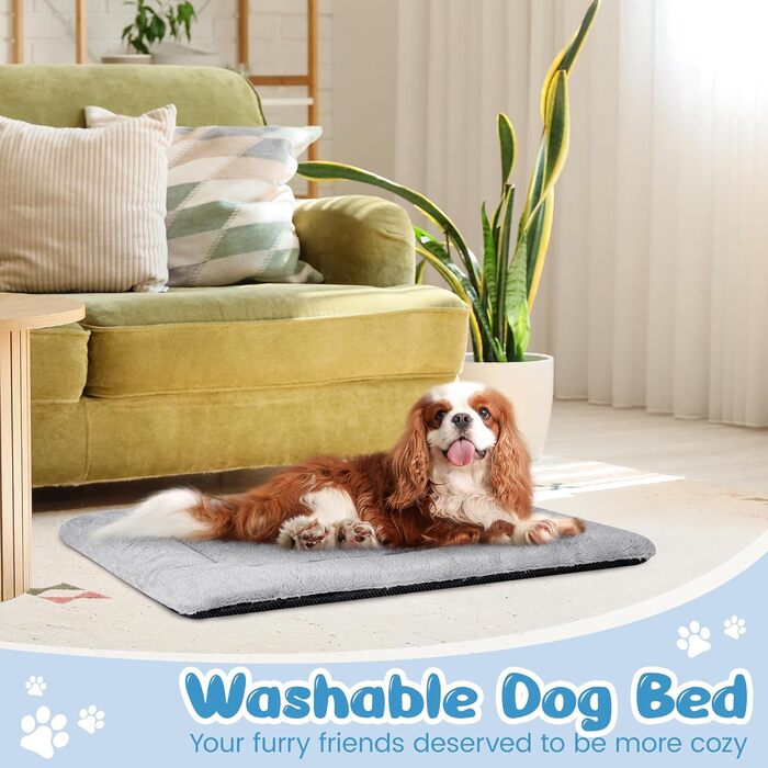 Крісло-лежанка для собак середніх порід, 90x60 см, сіре, з антиковзною основою