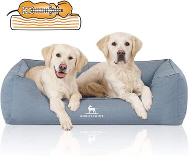 Ортопедичне вологостійке ліжко для собак Knuffelwuff Leon XXL, 120 x 85 см, світло-блакитне