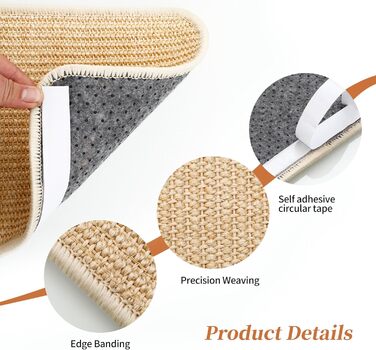 Килимок для котів з сизалю, 3 шт. 50x25 см - захист від подряпин меблів