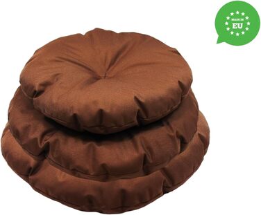 Кругла подушка для собак та котів, ⌀ 60 см, коричнева - ліжко для тварин, килимок, матрац, придатна для перенесення, миється