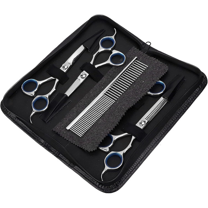 Набір професійних ножиць для грумінгу собак та котів - 6 шт.