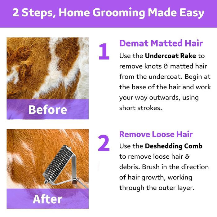 Щітка для догляду за шерстю 2-в-1, 20 зігнутих зубців, інструмент для видалення шерсті з довгої шерсті домашніх тварин, середньої жорсткості