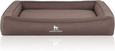 Ортопедичне ліжко для собак Knuffelwuff Yukon XXL 120x100 см, велюр, сіро-коричневе, ручне плетіння