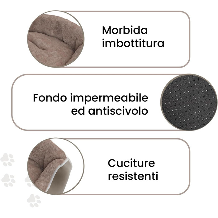 Бет для собак та котів Sogni E Capricci, бежевий, 48 x 42 x 16 см