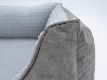 TrendPet VitaBed Style - Ортопедичне ліжко для собак, штучна шкіра, м'яка внутрішня частина (60x50 см, сірий)