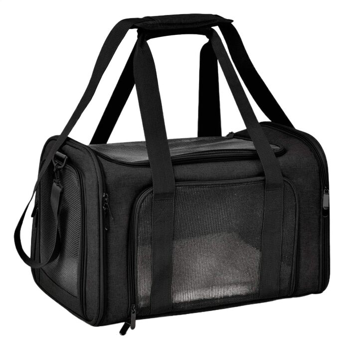 Транспортна переноска для тварин, сумка-переноска, чорна. Зручна та портативна переноска для собак та котів. Складана, стабільна та безпечна для подорожей.
