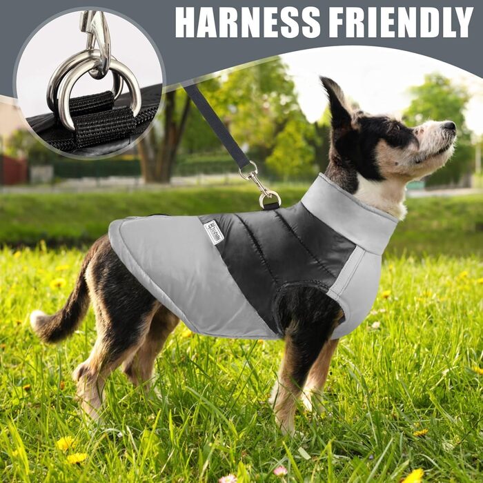 Водонепроникна куртка для собак Idepet: тепла та зручна на осінь/зиму (S, сірий)