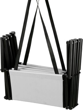 Рампа для собак у машину, складана, регульована висота, до 75 кг (чорний/світло-сірий)