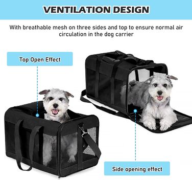 Транспортний бокс для котів та собак BYZESTY, складаний, з мискою, 42 x 27 x 28 см