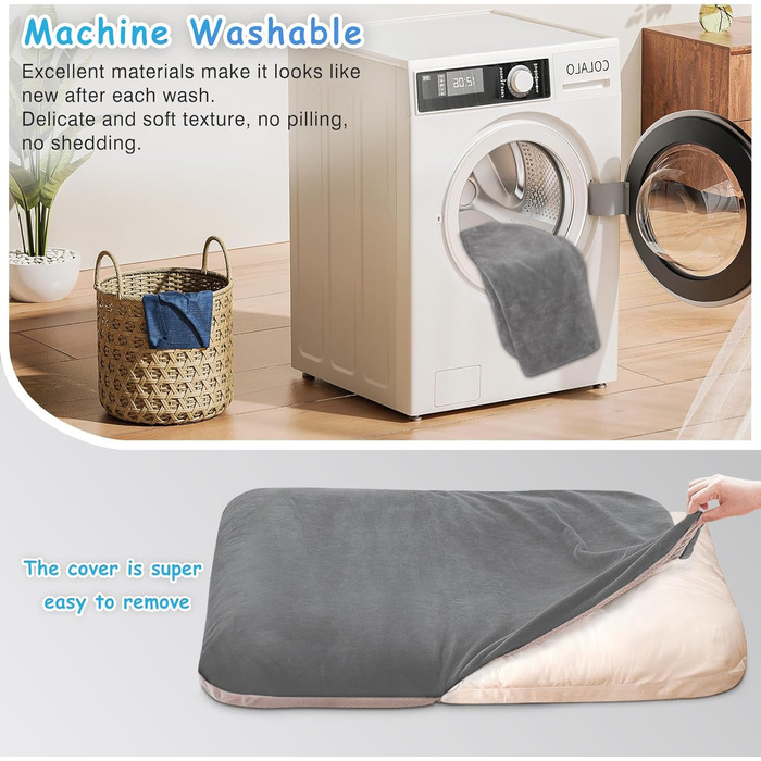 Ортопедичне ліжко для собак Magic Dog Jumbo XL, 119x79 см, сірий колір, знімний та миючий чохол