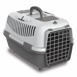 Номаде 3 - переноска для собак та котів, 60x40x38 см, до 12 кг, міцний поліпропілен, сірий колір