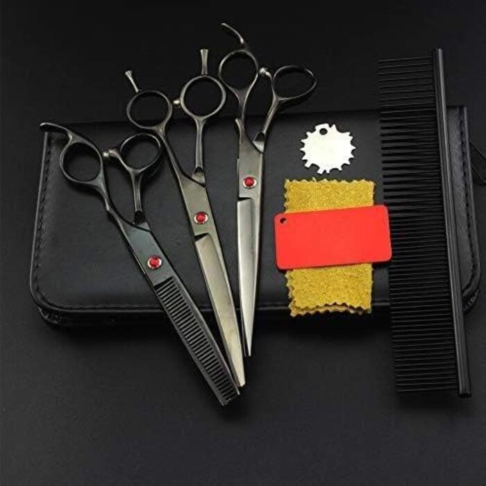 Професійна ножиця для грумінгу собак та котів QUNINE, 17.8 см, набір для догляду за шерстю, салонний інструмент