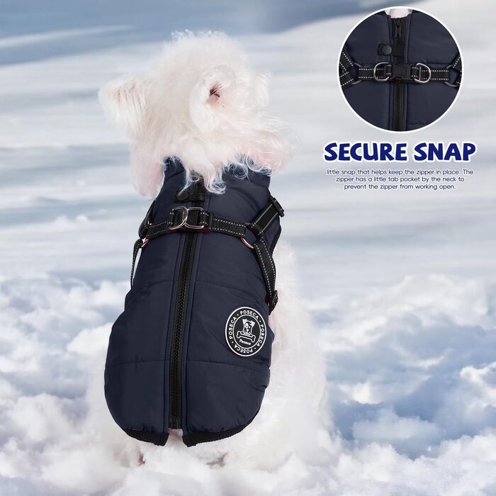 Водонепроникна зимова куртка для собак Poseca, тепла жилетка для малих, середніх та великих собак, з шлейкою, 3XL, зелена