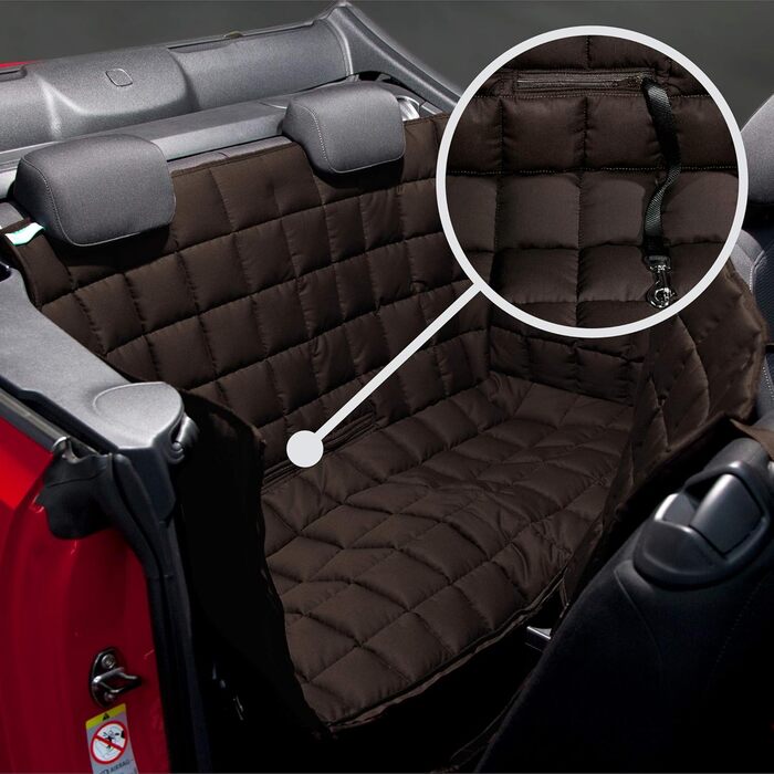 Захист для заднього сидіння автомобіля Doctor Bark Cabrio - водовідштовхувальний килимок для собак, коричневий, універсальний розмір, стійкий до подряпин