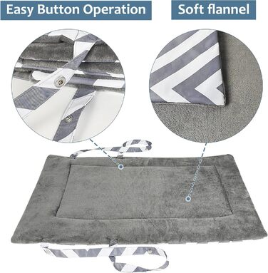 Водонепроникний килимок для котів та собак Kritter Planet, складаний, миючий, для відпочинку на природі, у подорожах, кемпінгу. Маленький/середній, 80 x 60 см (сірий хвилястий)