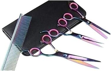 Професійна ножиця для собак, вигнута ножиця для грумінгу, гребінець для собак і котів, з безпечними закругленими кінчиками