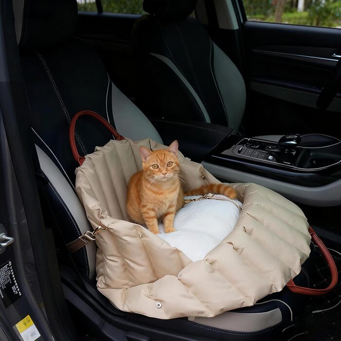 Автокрісло для собак, переноска для собак до 5 кг, неслизьке автокрісло для собак, стильне автокрісло для собак (сірий)