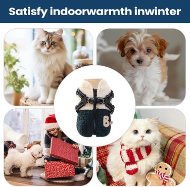 Зимовий теплий одяг для собак, куртка для тварин з отвором для повідка, для холодної погоди – рожевий/білий (зелений/білий), для маленьких та середніх собак