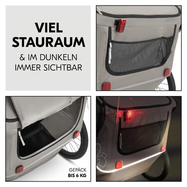 Hauck Bike N Walk Duo - 3в1 велопричіп для двох дітей, сірий, з амортизацією, гальмом та багажником