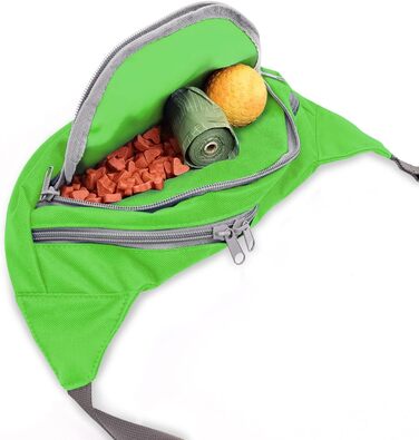 Персоналізована сумка для ласощів для собак з іменами та декором | Сумка для дресирування собак (Зелений/Блакитний)