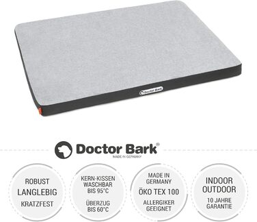Ортопедичний матрац для собак Doctor Bark з флісовою поверхнею, великий (100x70 см, сірий)