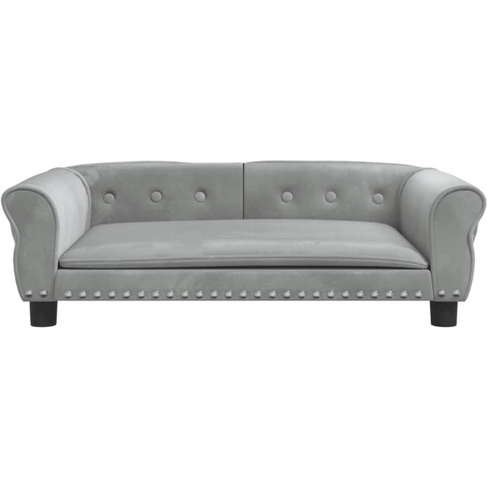 Крісло-ліжко для собак та котів, сірого кольору, 95x55x30 см, з м'якого велюру