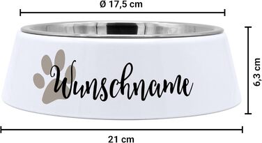 Миска для корму PrintPlanet® з іменем або текстом на вибір - миска для собак з іменем, персоналізована та надрукована - дизайн 2