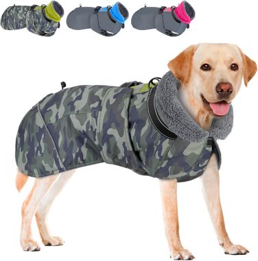 Зимовий водонепроникний теплий нашийник для собак великих порід Eyein, XL, Зелений