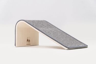 Котячий когтетоп Petrebels Design: дерев'яний когтетоп з сизалевим килимком, сірий, 38 x 23 x 23 см