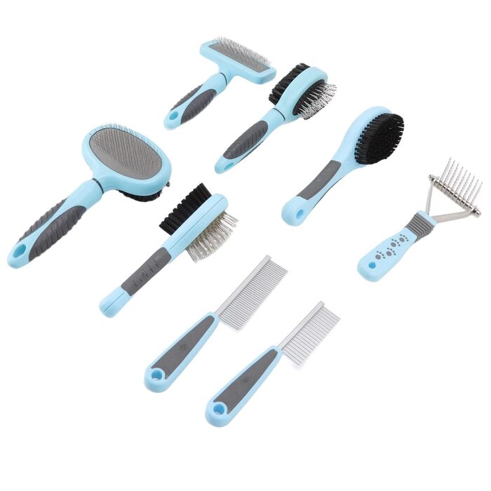 Набір гребінців та щіток для догляду за шерстю тварин: собаки, коти, довгошерсті породи
