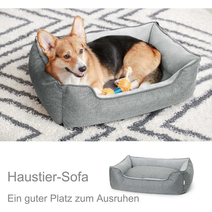 Ортопедичне собаче ліжко Lucky Sign з м'якого флюсу, 90x65x21 см (Сірий)