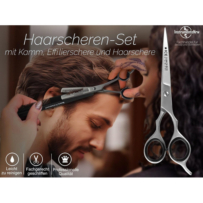 Набір для стрижки волосся 15.24 см: професійні ножиці для стрижки та гребінець