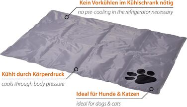Kühlmatte für Hunde von dobar® - Kühldecke für Hunde & Katzen - Selbstkühlende Matte für Haustiere - 99,5 x 70 cm - Grau