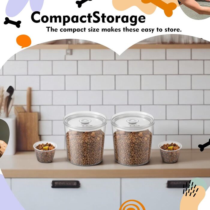 Контейнери для котячого корму LemonRoad 2 шт., 6.34 л/6 л, герметичні, з мірним стаканчиком