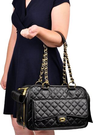 Сумка для собак Gigi чорна – 40x22x28 см – штучна шкіра, з подушкою, безпечна, з вентиляцією, для перенесення