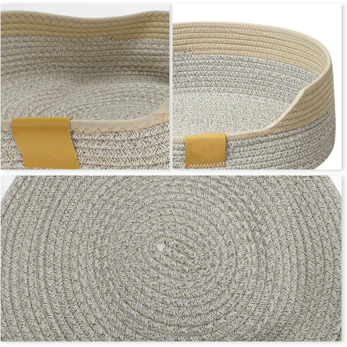 Кішечка-гніздище, плетений кошик для кота, 50 см, сірий хакі, Fatbarer