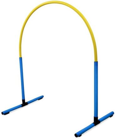 SPORTIKEL24 Superhund Hoopers Hoop – іграшка для аджиліті собак, кільця для хоперс, пластик, блакитна основа з кольоровими арками, VDH-сертифікована, гнучка, стійка до погодних умов (блакитний/жовтий)
