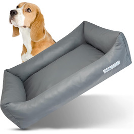 Крісло-ліжко для собак, сіре, розмір S (80 x 60 см), м'яке, знімний чохол, для комфортного відпочинку