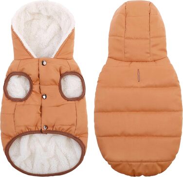 Тепла флісова куртка для собак, вітро- та водовідштовхувальна, з підкладкою з флісу та бавовни, для маленьких, середніх та великих собак, хакі, розмір S