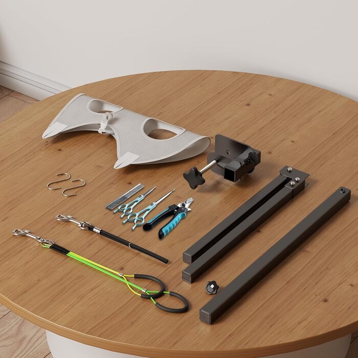 Набір для грумінгу собак з регульованою гамаком та повідком без сидіння, універсальне рішення для малих/середніх тварин (сірий)