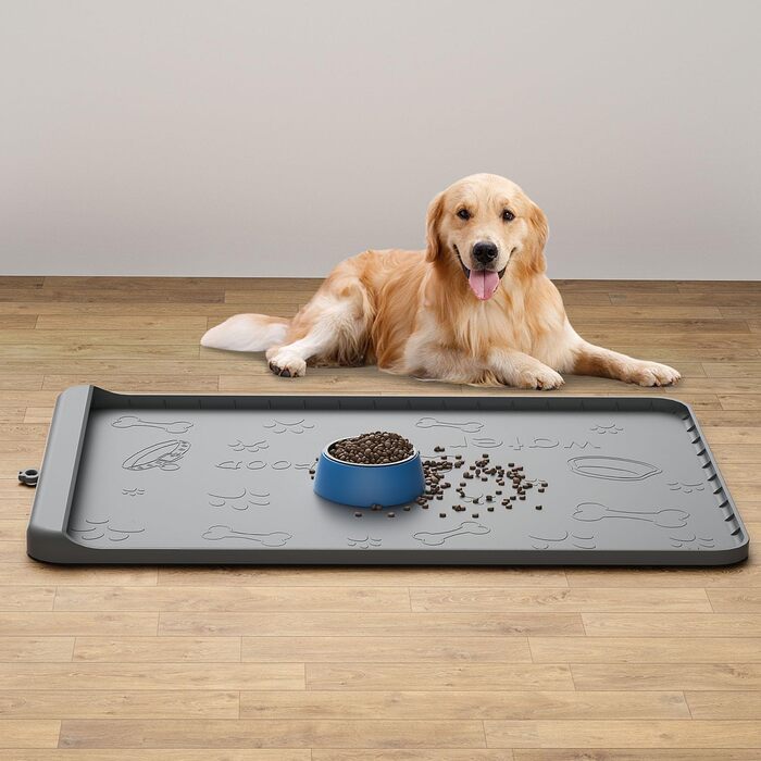 Килимок для годування собак та котів Synvion, водонепроникний, з неслизьким покриттям та високим бортиком, 91x61 см