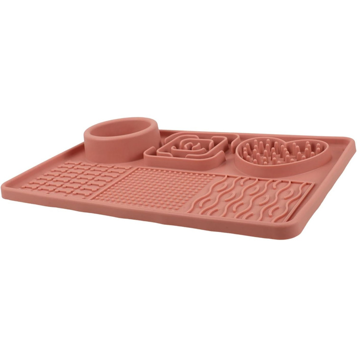 Килимок для собак та котів з присосками, силікон харчового класу, анти-слиз, для повільного годування, нековзний, яскравий, для тварин