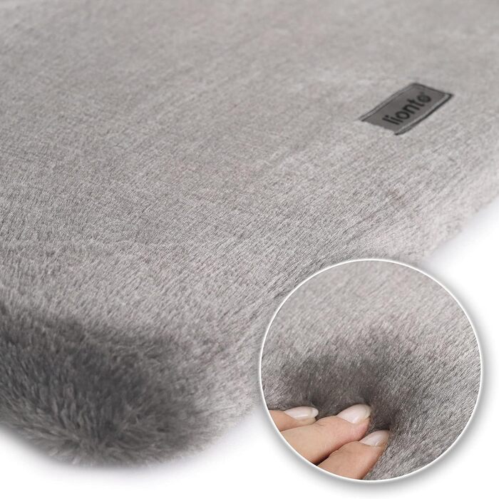 Кішка лежанка для вікна Lionto, м'яка, плюшева, 35x50 см, сіра, до 15 кг