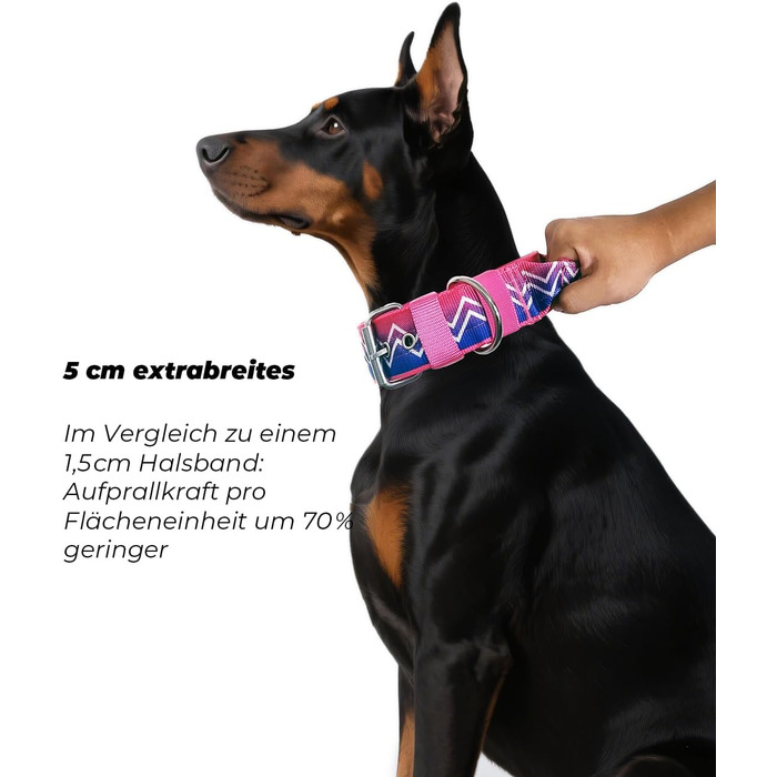 Нашийник Kontroll Premium NeckShield для собак - 5 см, з посиленим амортизуючим вкладишем, сертифікована безпека SGS, захист для великих та дуже великих собак, зелений (58-66 см, Zuckerwelle)