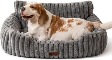 М'яке ліжко для котів та собак MEWOOFUN - зручне лежання, 76x53x30 см, сірий колір