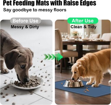 Силіконовий килимок для годування собак та котів з піднятими бортиками, неслизький, водонепроникний (Сірий, S)